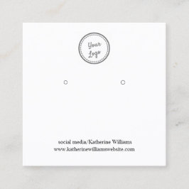 Simple White Earring Display Kaart |Voeg uw Logo t Vierkante Visitekaartje