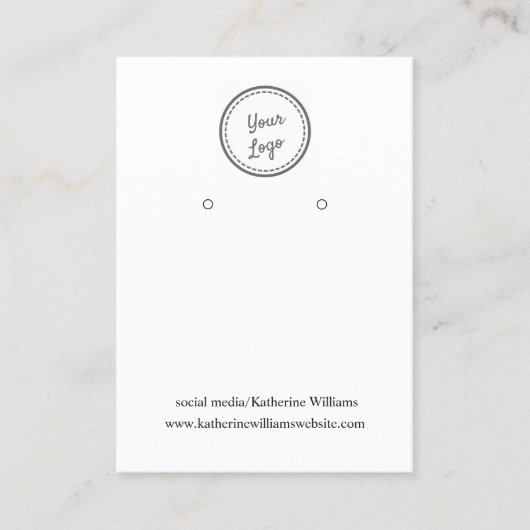 Simple White Earring Display Kaart |Voeg uw Logo t Visitekaartje (Voorkant)