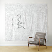 Simple White Elegant Monogram Weddenschap Foto Boo Wandkleed (In Situ (horizontaal))