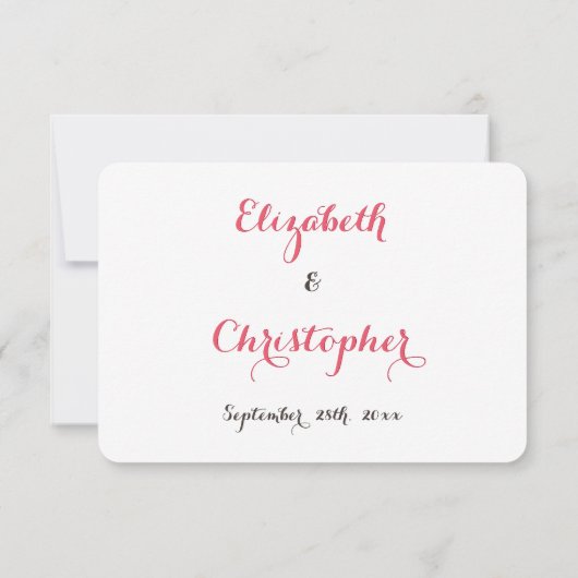 Simple White Elegant Typography Wedding Reply RSVP Kaartje (Achterkant)