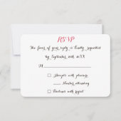 Simple White Elegant Typography Wedding Reply RSVP Kaartje (Voorkant)