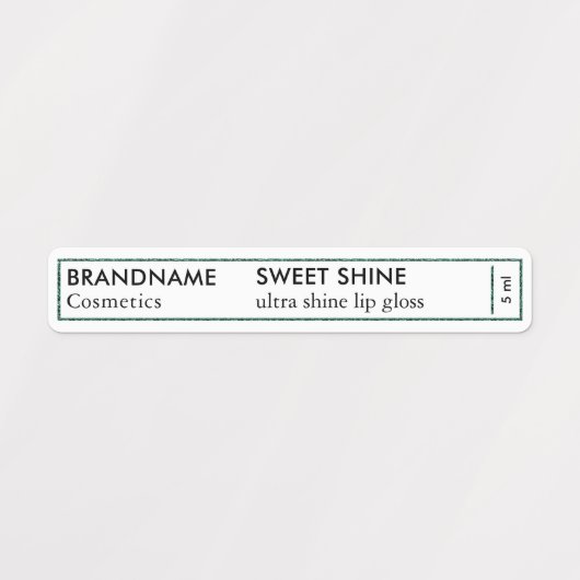Simple White Emerald Green Glitter Lip Gloss Labels (Design 1)
