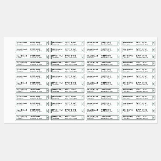 Simple White Emerald Green Glitter Lip Gloss Labels (Vel)