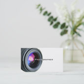Simple White en Lens Photographer Visitekaartje (Staand voorkant)