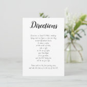 Simple White Event Directions — Kaart met details (Staand voorkant)