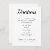 Simple White Event Directions — Kaart met details (Voorkant / Achterkant)