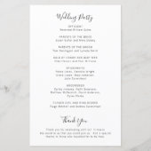 Simple White Floral Elegant Wedding Programme (Achterkant)