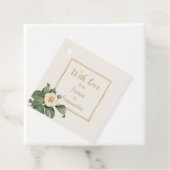 Simple White Floral Illustration | Weddenschap Bedankjes Labels (In situ)