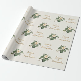 Simple White Floral Illustration | Weddenschap Gif Cadeaupapier