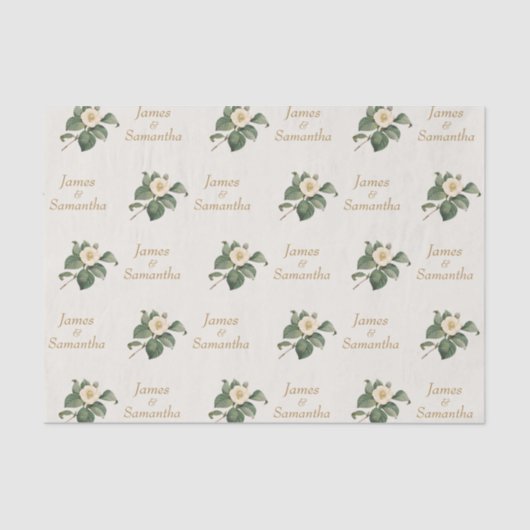 Simple White Floral Illustration | Weddenschap Gif Tissuepapier (Voorkant)