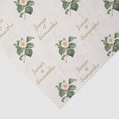 Simple White Floral Illustration | Weddenschap Gif Tissuepapier (Detail)