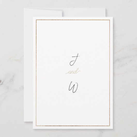 Simple white gold glitter bow ribbon Save the Date Kaart (Achterkant)