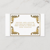 Simple White Gold Ornament Weddenregister Visitekaartje (Achterkant)