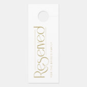Simple White Gold Wedding Reserved Deurhanger (Achterkant)