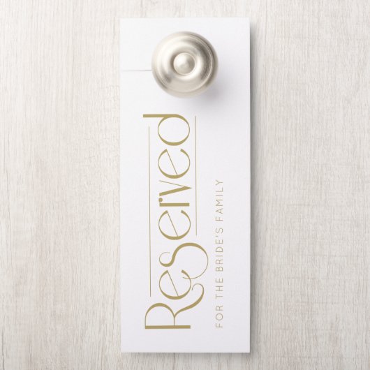 Simple White Gold Wedding Reserved Deurhanger (Op knop)