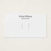 Simple White Hair Bow Clip Barrette Display card Visitekaartje (Voorkant)