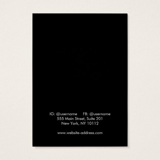 Simple White Ketting Bracelet Display Card Visitekaartje (Achterkant)