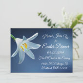 Simple White Lilly Easter Dinner Invitations Kaart (Staand voorkant)