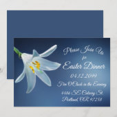 Simple White Lilly Easter Dinner Invitations Kaart (Voorkant / Achterkant)