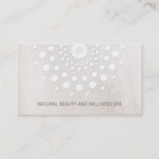 Simple White Mandala Beauty and Day Spa Visitekaartje (Voorkant)