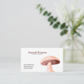 Simple White & Maroon Event Catering Mushroom Visitekaartje (Staand voorkant)
