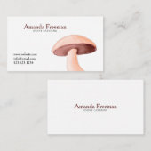 Simple White & Maroon Event Catering Mushroom Visitekaartje (Voorkant / Achterkant)