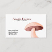 Simple White & Maroon Event Catering Mushroom Visitekaartje (Voorkant)