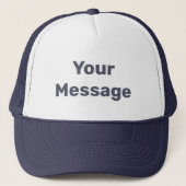 Simple White met Navy Blue Text Sjabloon Trucker Pet (Voorkant)