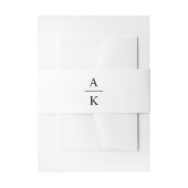 Simple White Minimalist WeduwMonogram Uitnodigingen Wikkel (Voorkant Voorbeeld)