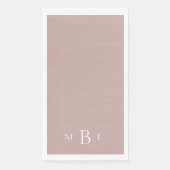 Simple White Monogram Dusty Roos Wedding Servet (Voorkant)