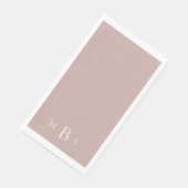 Simple White Monogram Dusty Roos Wedding Servet (Hoek)