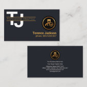 Simple White Monogram Letters Gold Chauffeur Visitekaartje (Voorkant / Achterkant)