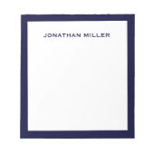Simple White Navy Typographic Notitieblok (Voorkant)