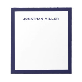 Simple White Navy Typographic Notitieblok