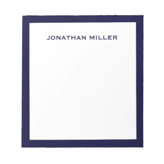 Simple White Navy Typographic Notitieblok