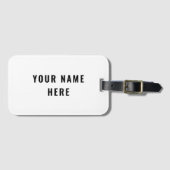 Simple White Out Modern Minimalist Simple Bagagelabel (Voorkant (horizontaal))