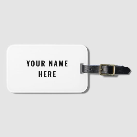 Simple White Out Modern Minimalist Simple Bagagelabel (Voorkant (horizontaal))