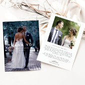 Simple White Overlay Text Weddenfoto Bedankkaart