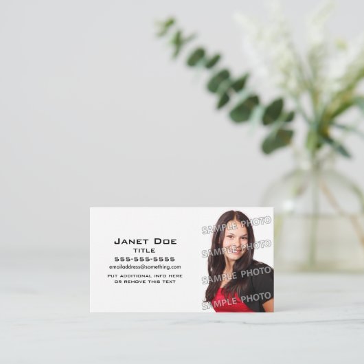 Simple White Photo Template Visitekaartje (Staand voorkant)