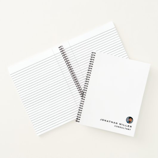 Simple White Professional Bio-foto Notitieboek (Binnen)