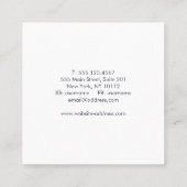 Simple White Professional Natuur fotograaf Vierkante Visitekaartje (Achterkant)