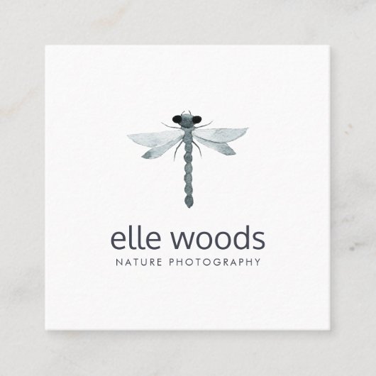 Simple White Professional Natuur fotograaf Vierkante Visitekaartje (Voorkant)