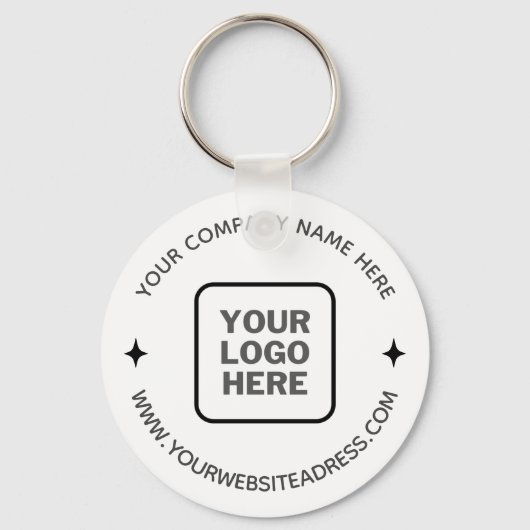 Simple White Promotion Company Name Logo Website Sleutelhanger (Voorkant)