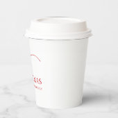 Simple white red modern Merry Christmas Papieren Bekers (Links)
