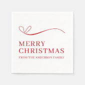 Simple white red modern Merry Christmas Servet (Voorkant)