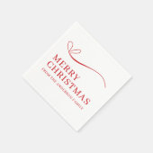 Simple white red modern Merry Christmas Servet (Hoek)