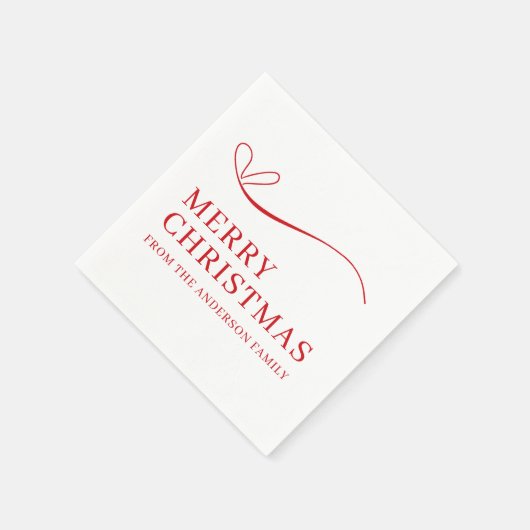 Simple white red modern Merry Christmas Servet (Hoek)