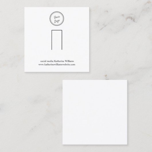 Simple White Ring Display Kaart |Voeg uw Logo toe Vierkante Visitekaartje (Voorkant / Achterkant)