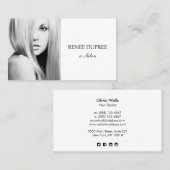 Simple White Salon Fotografie-fotokaart Visitekaartje (Voorkant / Achterkant)