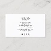 Simple White Salon Fotografie-fotokaart Visitekaartje (Achterkant)